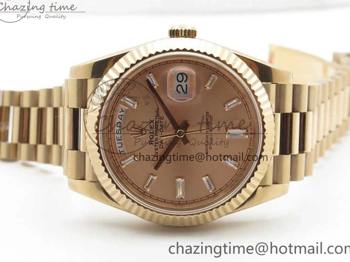 0409 Day-Date 40mm 228239 BP New Dial Version 904 RG T Crystal Markers RG Dial on RG President Bracelet A Popular 2834